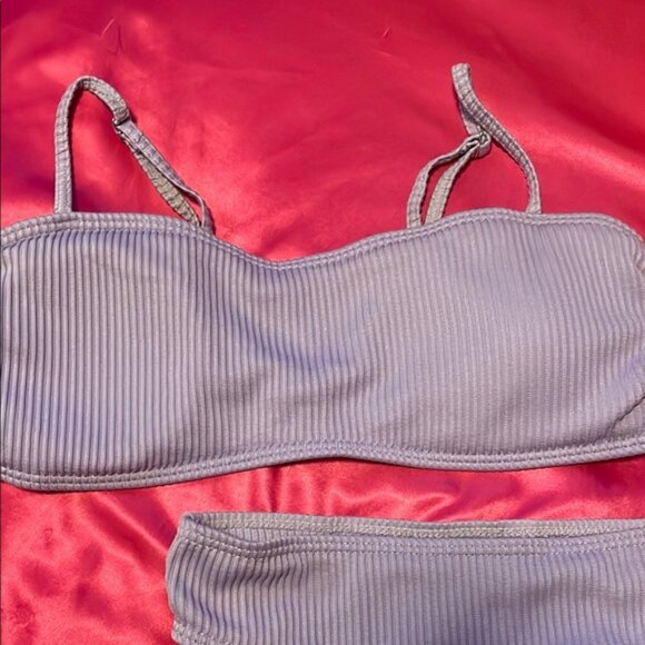 Lavender Ribbed Bikini Set - Picture 2 of 4